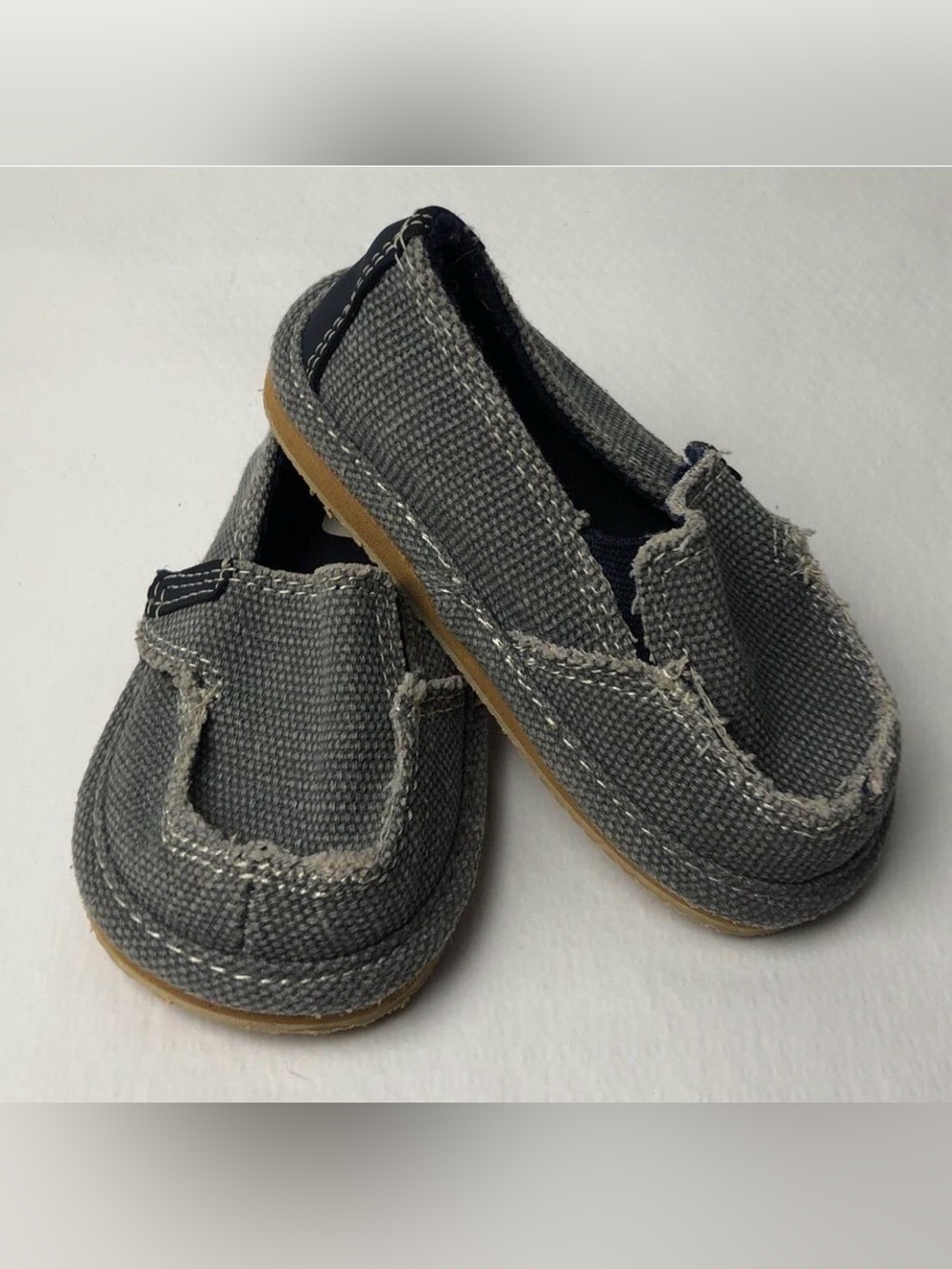 OluKai Kids Gray Canvas Slip-On Loafers Baby Size 5